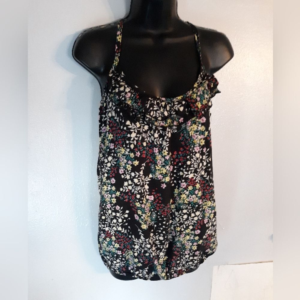 Julie's Closet black floral racerback tank top